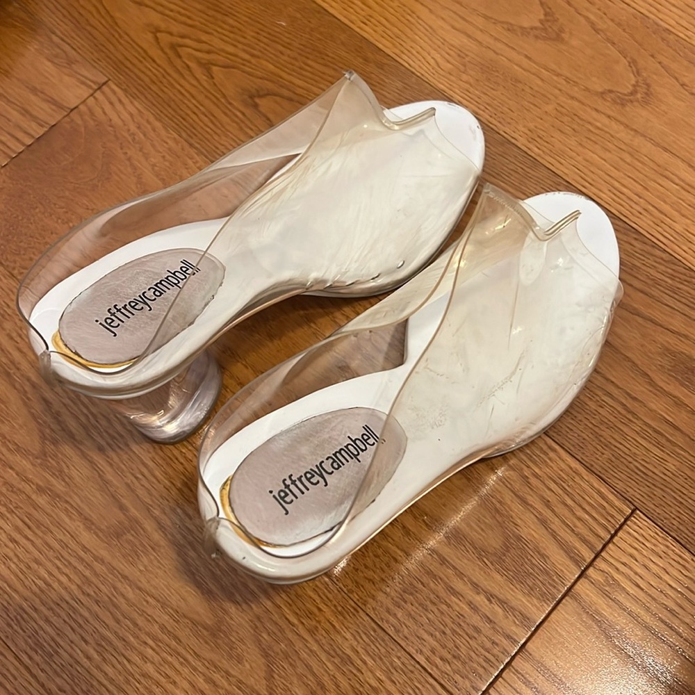 Jeffrey Campbell Divinity Column Heel Mule, CLEAR
